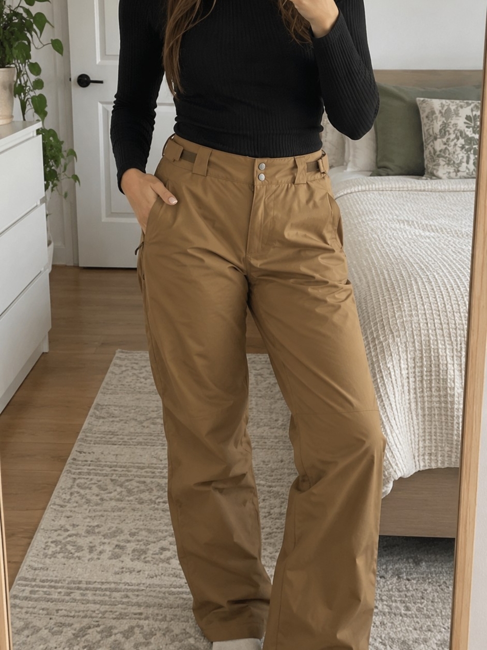 Columbia Wide-Leg Pants in Camel Brown Ski Pants